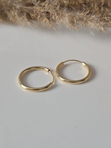 Kolczyki AUREA SMOOTH 20 kółka złocone