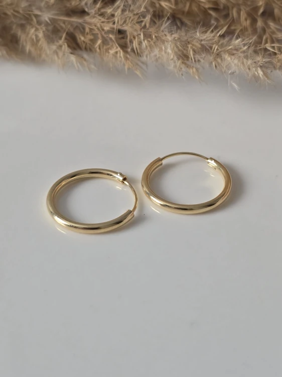 Kolczyki AUREA SMOOTH 20 kółka złocone