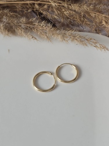 Kolczyki AUREA SMOOTH 14 kółka złocone