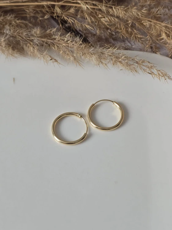 Kolczyki AUREA SMOOTH 14 kółka złocone