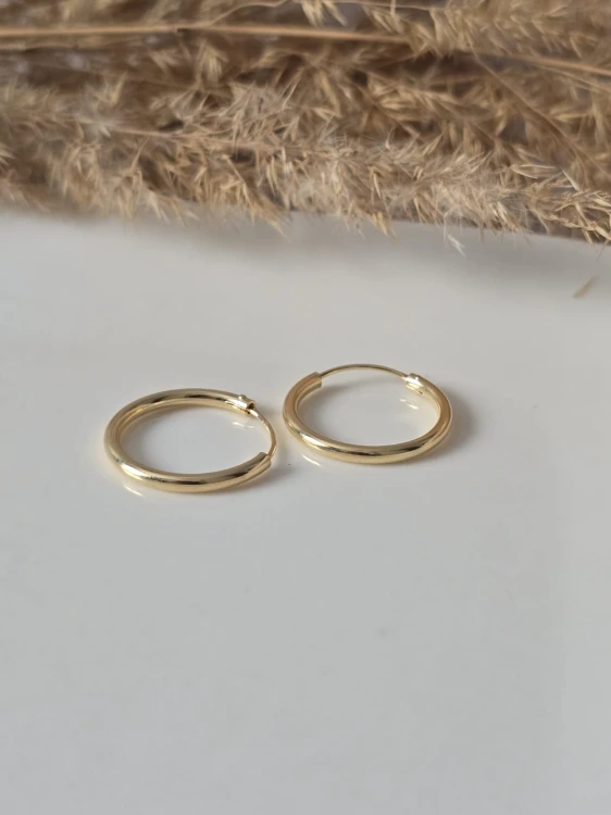 Kolczyki AUREA SMOOTH 14 kółka złocone