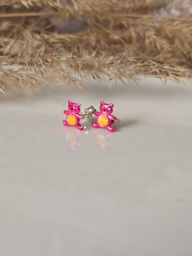 Kolczyki dziecięce Różowe Misiie