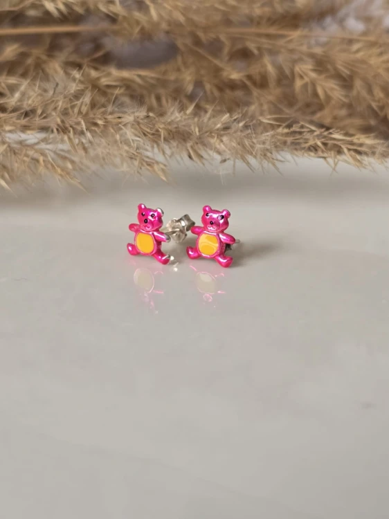 Kolczyki dziecięce Różowe Misiie