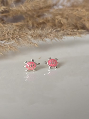 Kolczyki dziecięce Różowe Żółwiki