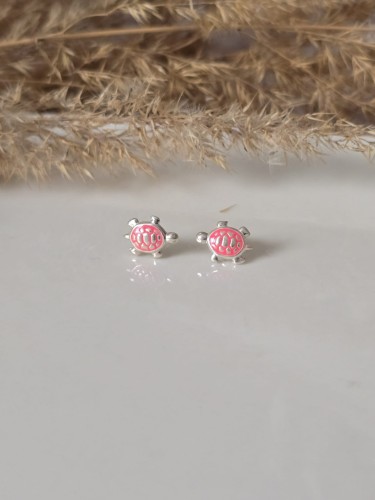 Kolczyki dziecięce Różowe Żółwiki