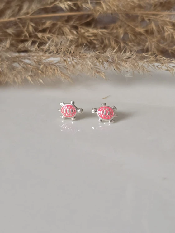 Kolczyki dziecięce Różowe Żółwiki