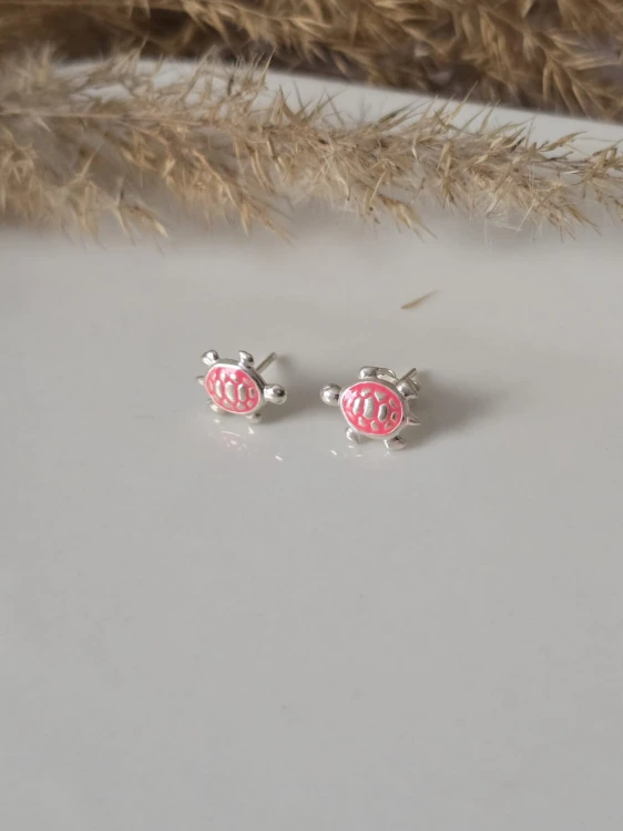 Kolczyki dziecięce Różowe Żółwiki