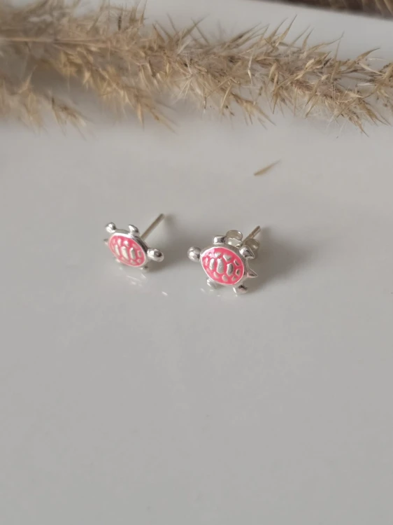 Kolczyki dziecięce Różowe Żółwiki