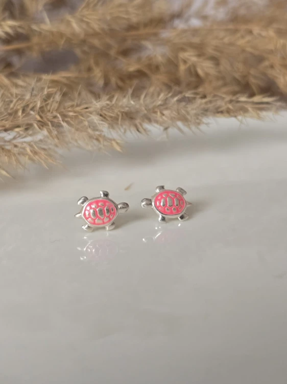 Kolczyki dziecięce Różowe Żółwiki