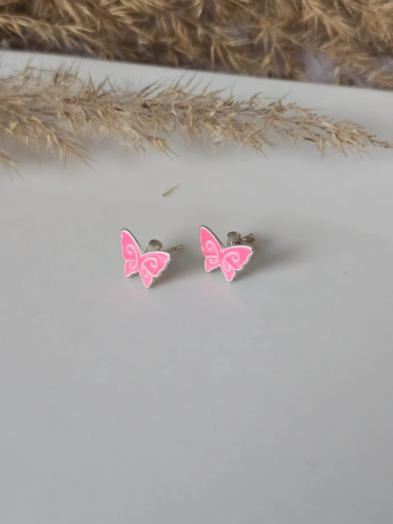 Kolczyki dziecięce Różowe Motylki