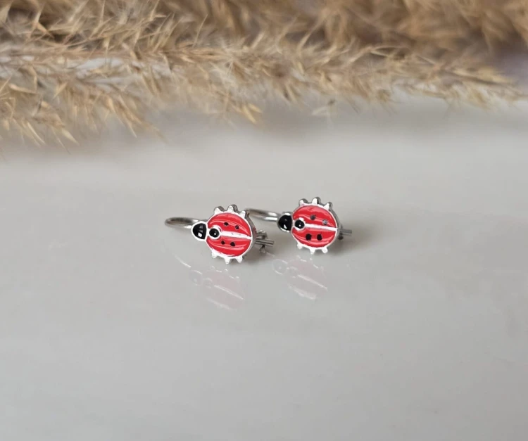 Kolczyki dziecięce Biedronki