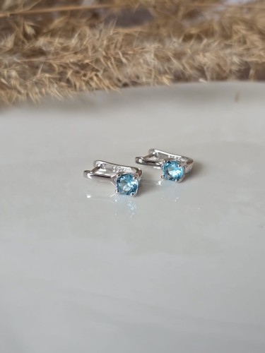 Kolczyki dziecięce Błękitna Cyrkonia