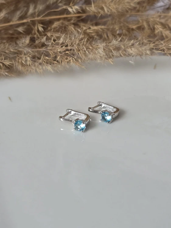 Kolczyki dziecięce Błękitna Cyrkonia