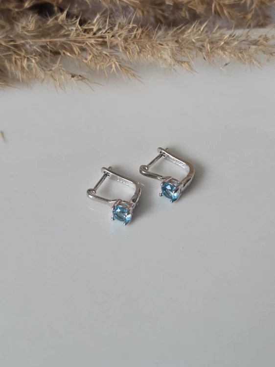 Kolczyki dziecięce Błękitna Cyrkonia