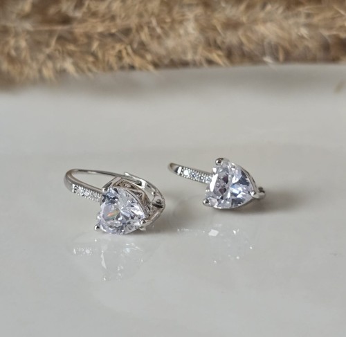 Kolczyki Serce z Cyrkonią