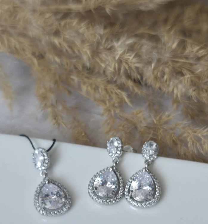 Elegancki komplet srebrnej biżuterii Blask Wieczoru