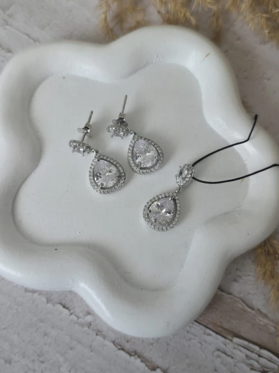 Elegancki komplet srebrnej biżuterii Blask Wieczoru