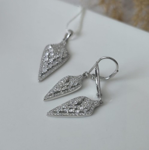 Wieczorowy komplet srebrnej biżuterii Vela