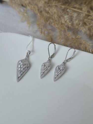 Wieczorowy komplet srebrnej biżuterii Vela