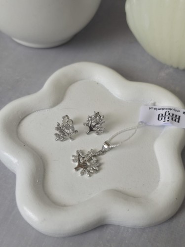 Srebrny komplet biżuterii Tree