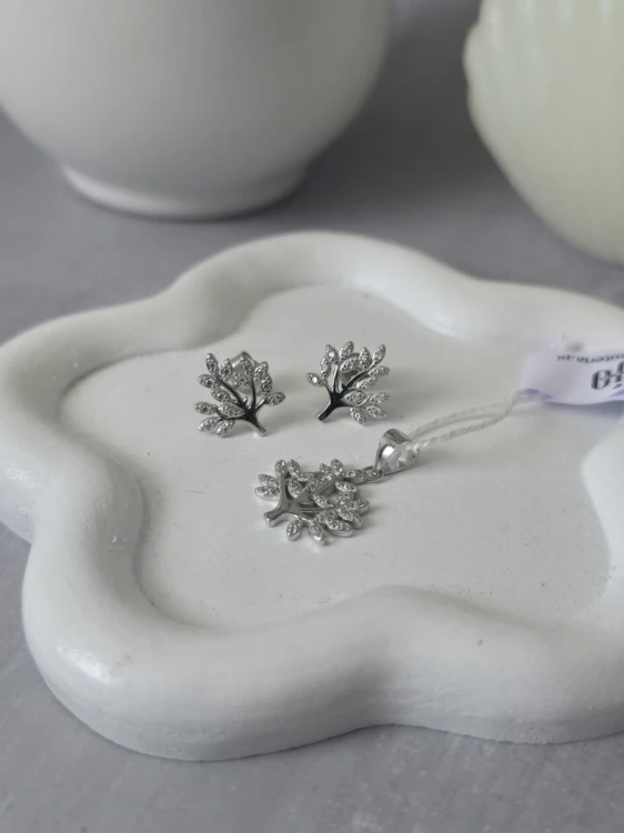 Srebrny komplet biżuterii Tree