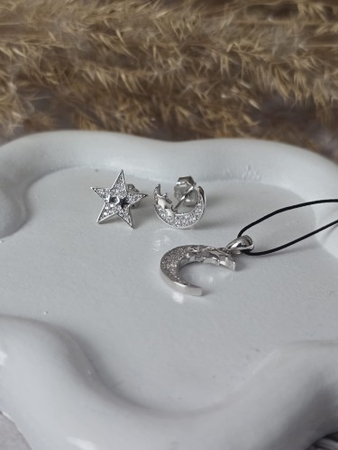 Srebrny komplet biżuterii Luna &amp; Star