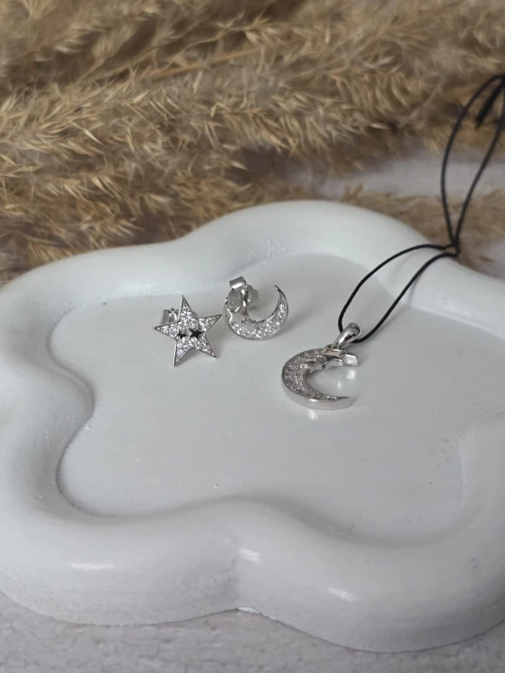 Srebrny komplet biżuterii Luna &amp; Star