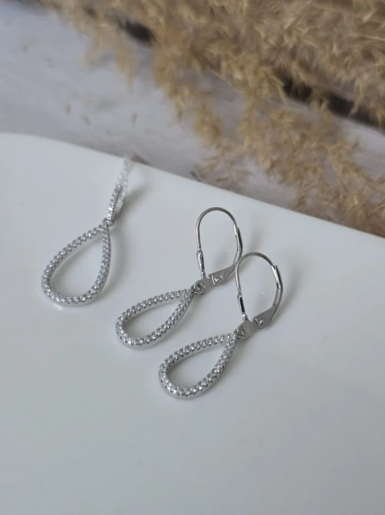 Srebrny komplet biżuterii Tear of Light