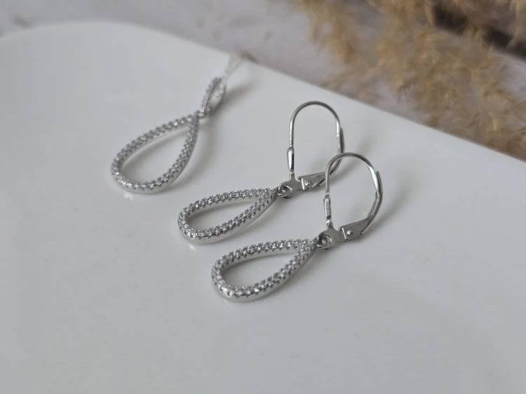 Srebrny komplet biżuterii Tear of Light