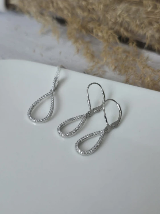 Srebrny komplet biżuterii Tear of Light