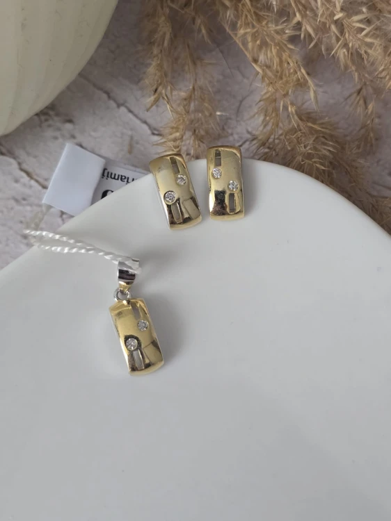 Srebrny komplet biżuterii Blask Dwóch Tonów