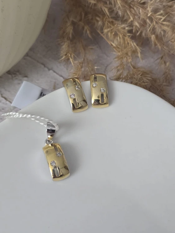 Srebrny komplet biżuterii Blask Dwóch Tonów