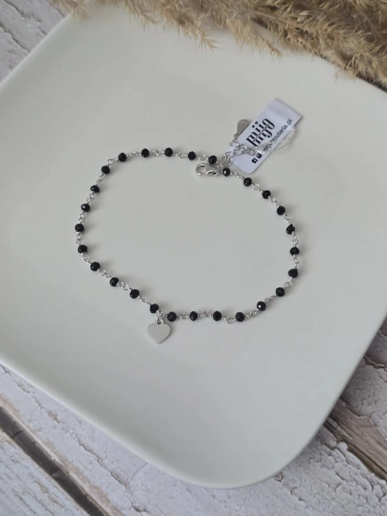 Bransoletka na nogę Czarne Serce