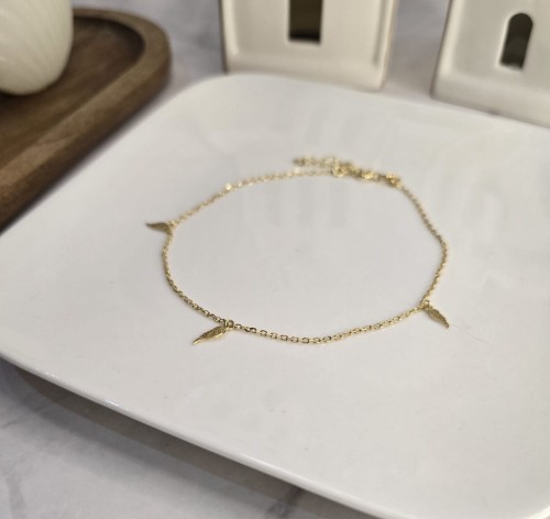 Złocona bransoletka na nogę Złote Skrzydła