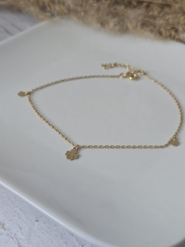 Bransoletka na nogę Złota Koniczynka