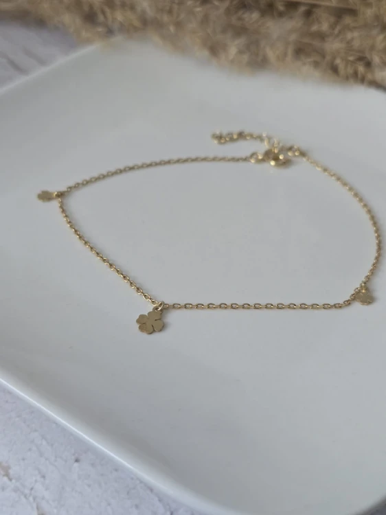 Bransoletka na nogę Złota Koniczynka