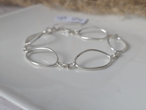 Srebrna bransoletka Owalna Harmonia