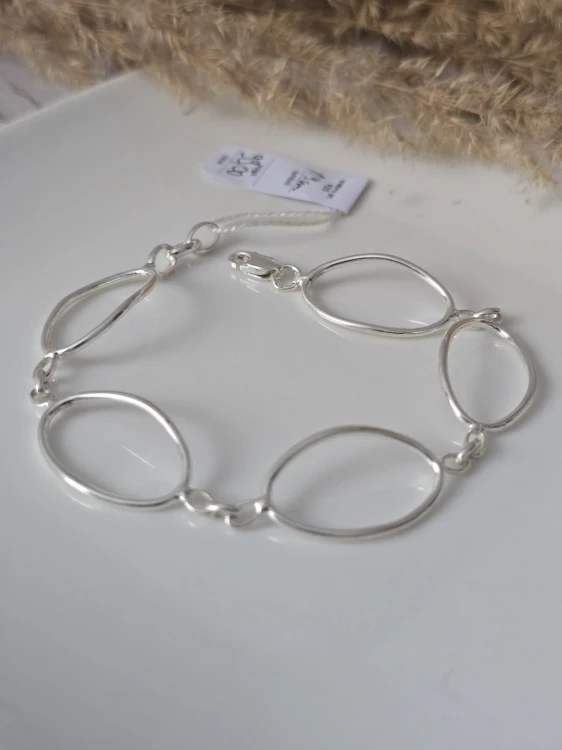 Srebrna bransoletka Owalna Harmonia