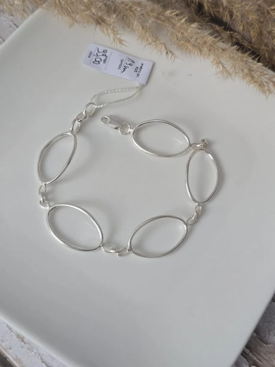 Srebrna bransoletka Owalna Harmonia