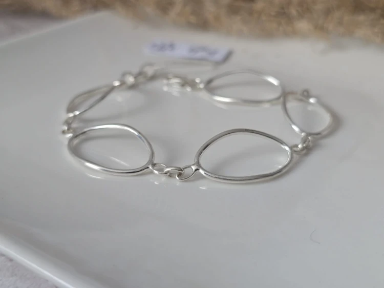 Srebrna bransoletka Owalna Harmonia