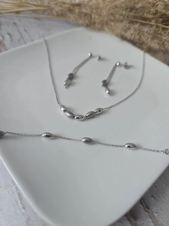 Komplet srebrnej biżuterii Oval Elegance