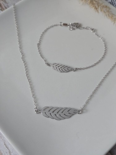 Komplet srebrnej biżuterii Lekkość Pióra