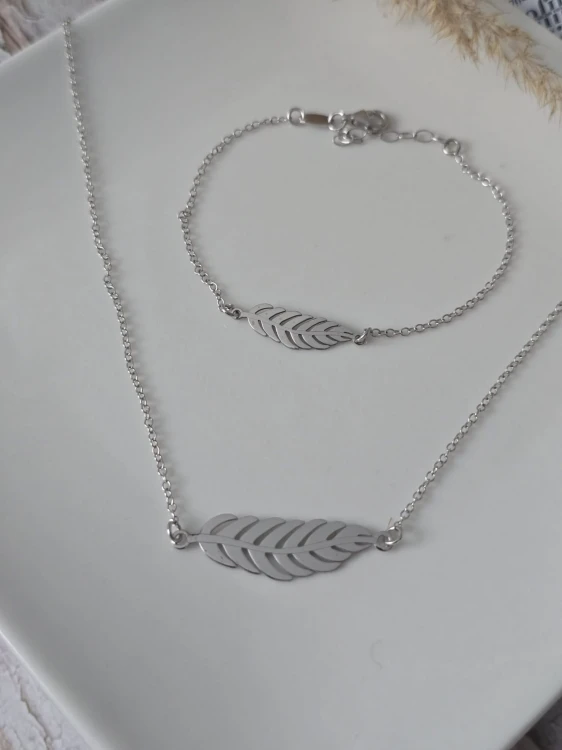 Komplet srebrnej biżuterii Lekkość Pióra