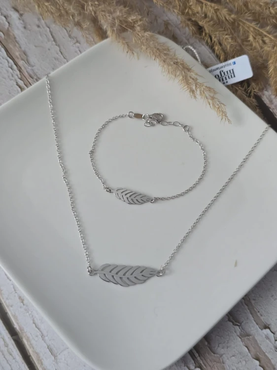 Komplet srebrnej biżuterii Lekkość Pióra