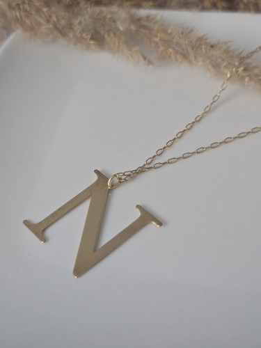 Naszyjnik N – złocone srebro 925