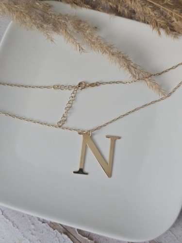 Naszyjnik N – złocone srebro 925