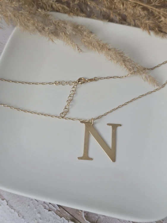 Naszyjnik N – złocone srebro 925