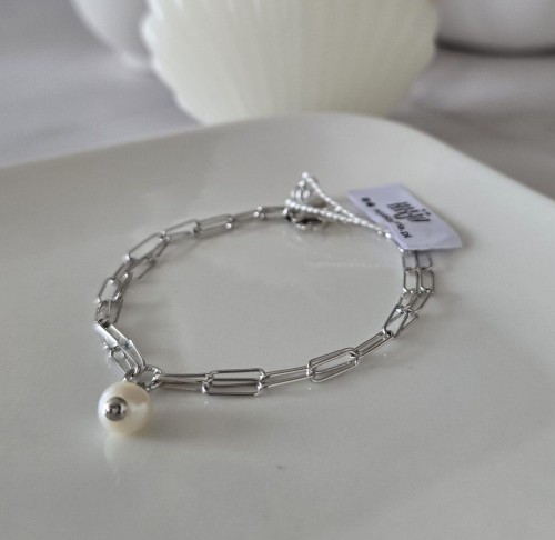Bransoletka srebrna Perlina