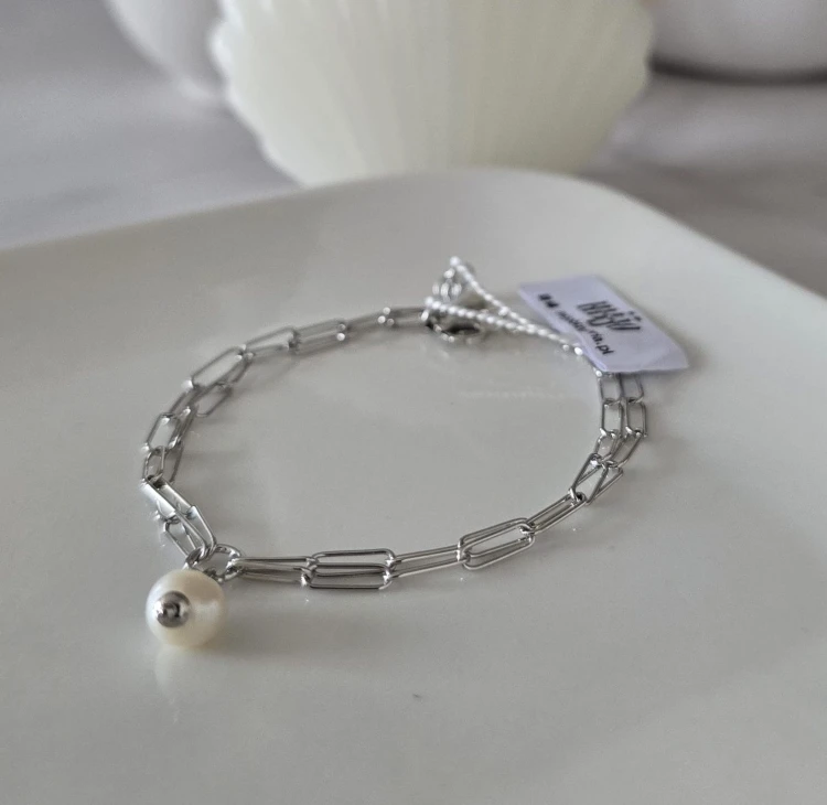Bransoletka srebrna Perlina
