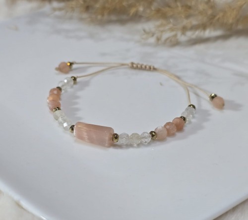 Bransoletka zodiakalna Waga: Optymizm i Sukces - kamień słoneczny i cytryn